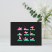 Flamingo Yoga Poses Meditation Workout Uitnodiging Briefkaart (Staand voorkant)