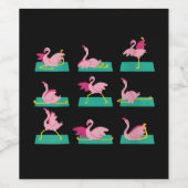 Flamingo Yoga Poses Meditation Workout Wijn Etiket (Enkel label)