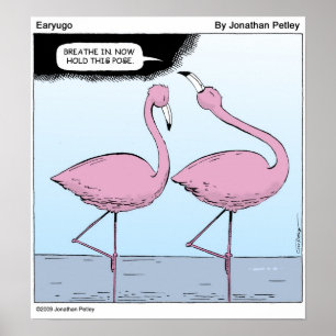 flamingo yoga poster