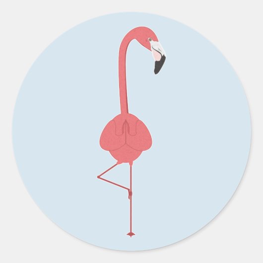 FLAMINGO YOGA RONDE STICKER (Voorkant)