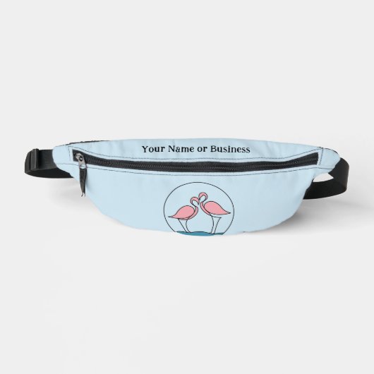 Flamingo Your Business Logo Art Fotoofferte Slogan Heuptasje (Voorkant)