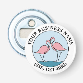 Flamingo Your Business Round Logo Art Fotoofferte Button Flesopener