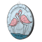 Flamingo Your Business Round Logo Art Fotoofferte Dartbord (Voorkant Rechts)