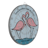 Flamingo Your Business Round Logo Art Fotoofferte Dartbord (Voorkant Links)