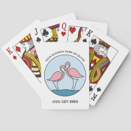 Flamingo Your Business Round Logo Art Fotoofferte Pokerkaarten