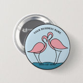 Flamingo Your Business Round Logo Art Fotoofferte Ronde Button 5,7 Cm (Voorkant /achterkant)