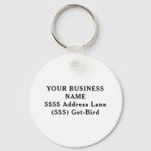Flamingo Your Business Round Logo Art Fotoofferte Sleutelhanger (Achterkant)
