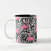 Flamingo Zebra Print Zomer Tweekleurige Koffiemok (Links)
