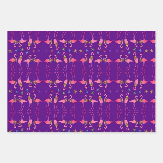 Flamingo-Zeeen en kerstcadeautjes Inpakpapier Vel (Voorkant 2)