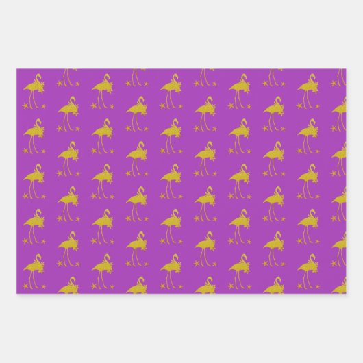 Flamingo-Zeeen en kerstmis Inpakpapier Vel (Voorkant 3)