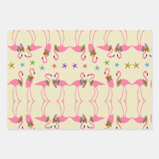 Flamingo-Zeeen en kerstmis Inpakpapier Vel (Voorkant 2)