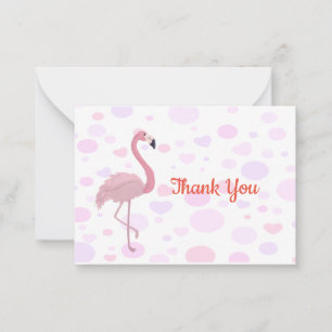 Flamingo Zigzag Dank u Kaarten Notitiekaartje