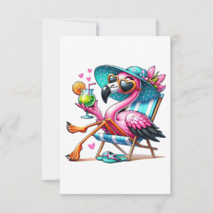 Flamingo zomer cool bedankkaart