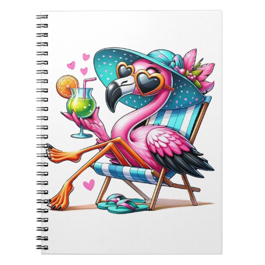 Flamingo zomer cool notitieboek (Voorkant)