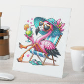 Flamingo zomer cool reclamebord met voetstuk (Insitu)