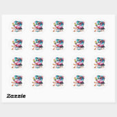 Flamingo zomer cool ronde sticker (Vel)