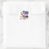 Flamingo zomer cool ronde sticker (Tas)
