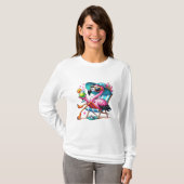 Flamingo zomer cool t-shirt (Voorkant volledig)