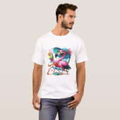 Flamingo zomer cool t-shirt (Voorkant volledig)