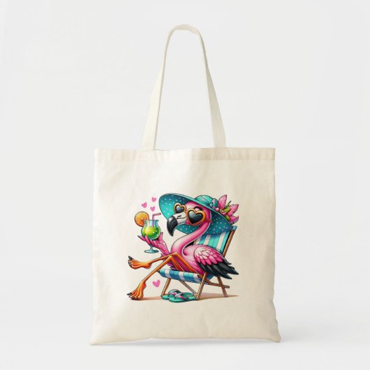 Flamingo zomer cool tote bag (Voorkant)