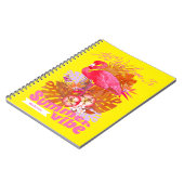 Flamingo Zomer Geel Notitieboek (Linkerzijde)