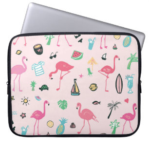 Flamingo Zomer: Levendig vogelpatroon Laptop Sleeve