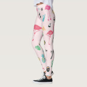 Flamingo Zomer: Levendig vogelpatroon Leggings (Links)