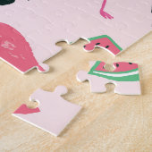 Flamingo Zomer: Levendig vogelpatroon Legpuzzel (Zijkant)