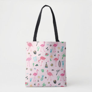 Flamingo Zomer: Levendig vogelpatroon Tote Bag