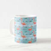 Flamingo Zomer Patroon Koffiemok (Voorkant links)