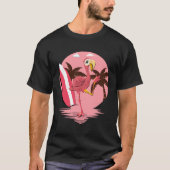 Flamingo Zomer Roze 80s  Retro T-shirt (Voorkant)