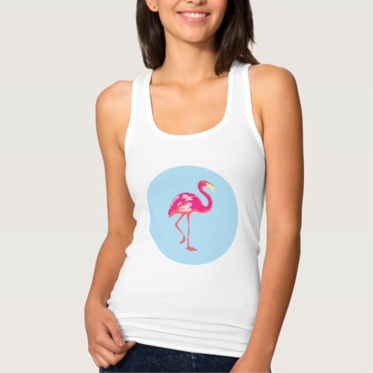 Flamingo, zomer tanktop (Voorkant)