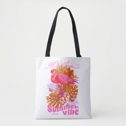Flamingo Zomer Tote Bag (Voorkant)