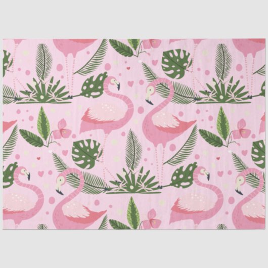 Flamingo Zomercollectie Eén Design 10 Tissuepapier (Voorkant)