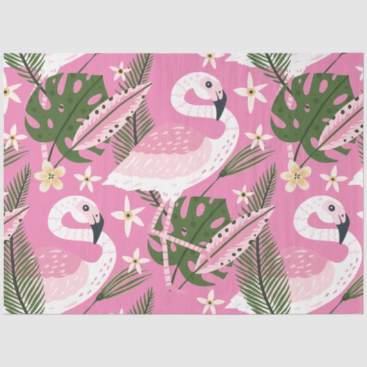 Flamingo Zomercollectie Eén Design 1 Tissuepapier (Voorkant)