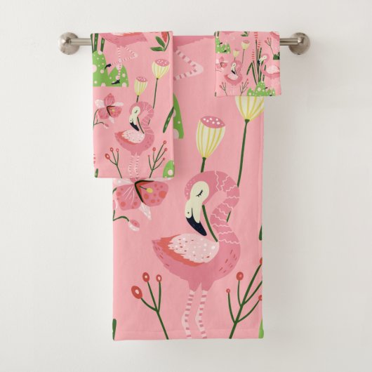Flamingo Zomercollectie Eén Design 4 Bad Handdoek (Insitu)
