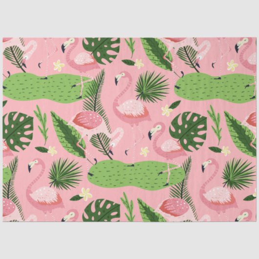Flamingo Zomercollectie Eén Design 5 Tissuepapier (Voorkant)