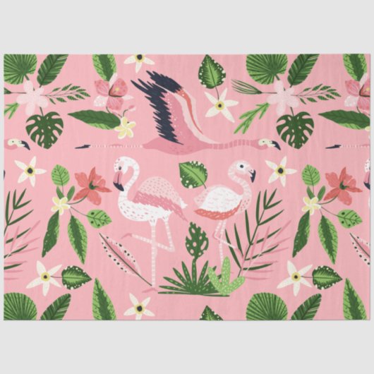 Flamingo Zomercollectie Eén Design 6 Tissuepapier (Voorkant)