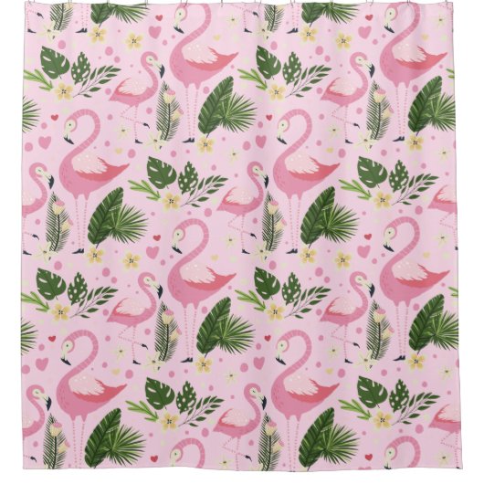 Flamingo Zomercollectie Eén Design 8 Douchegordijn (Voorkant)