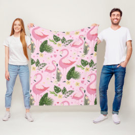Flamingo Zomercollectie Eén Design 8 Fleece Deken