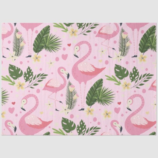 Flamingo Zomercollectie Eén Design 8 Tissuepapier (Voorkant)
