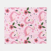 Flamingo Zomercollectie Eén Design 9 Fleece Deken (Voorkant (Horizontaal))