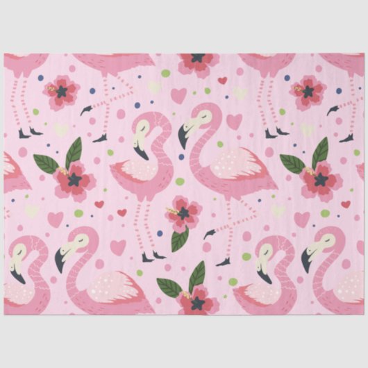 Flamingo Zomercollectie Eén Design 9 Tissuepapier (Voorkant)