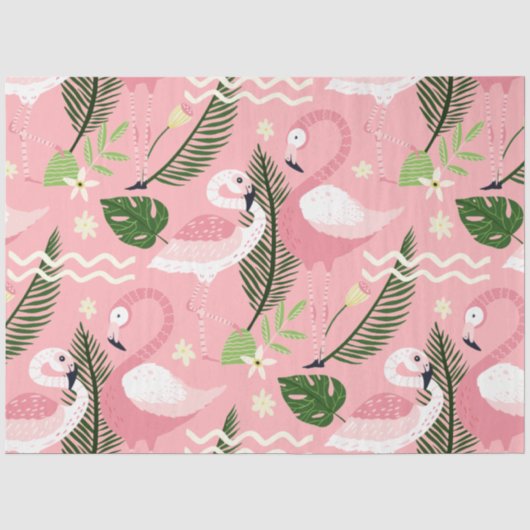 Flamingo Zomercollectie Eén Ontwerp 3 Tissuepapier (Voorkant)