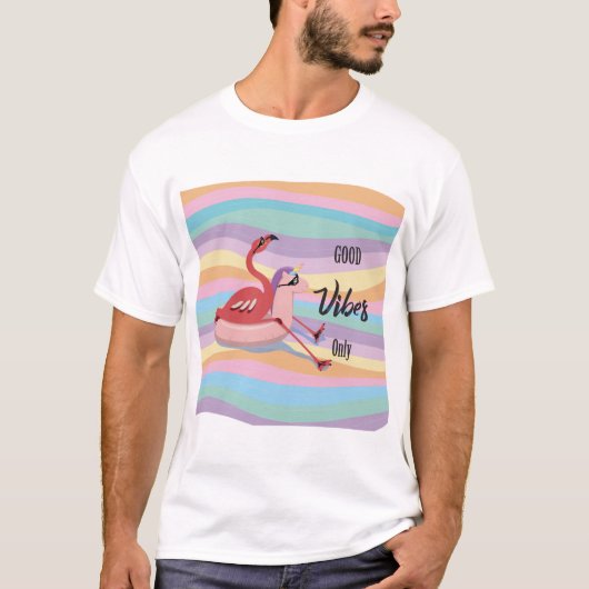 Flamingo zomergoede vibes t-shirt (Voorkant)