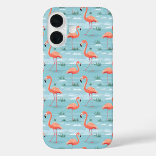 flamingo-zomerpatroon iPhone 16 hoesje