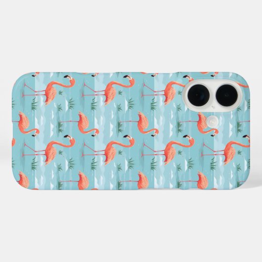 flamingo-zomerpatroon Case-Mate iPhone case (Achterkant (horizontaal))