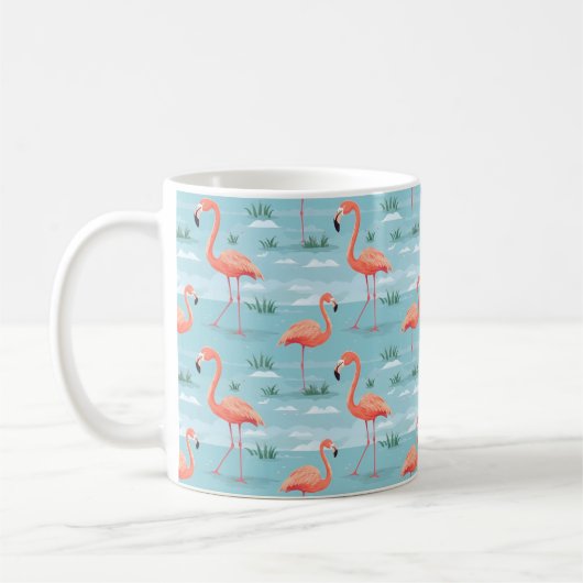 flamingo-zomerpatroon koffiemok (Links)