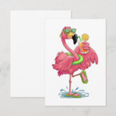 Flamingo zomervakantie bedankkaart (Voorkant / Achterkant)