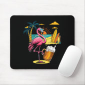 Flamingo Zonnebril Drinkt Bier Op Strand Grappig Muismat (Met muis)